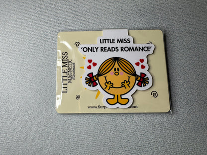 Little Miss ‘Only Reads Romance’ mug, bookmark, vinyl sticker, tote - Bookish Designs - Funny