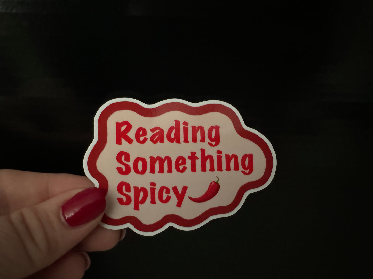 Reading Something Spicy Vinyl Sticker