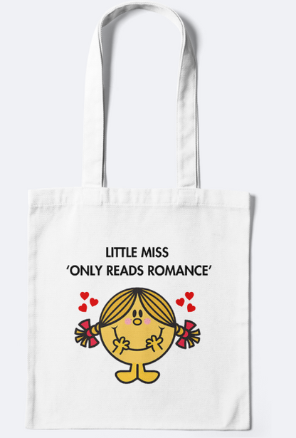 Little Miss ‘Only Reads Romance’ mug, bookmark, vinyl sticker, tote - Bookish Designs - Funny