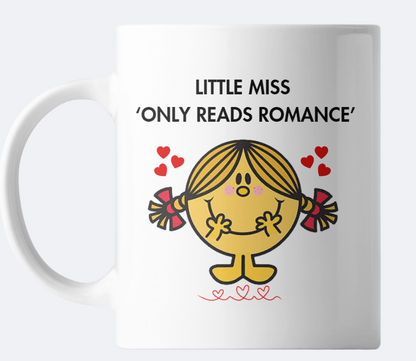 Little Miss ‘Only Reads Romance’ mug, bookmark, vinyl sticker, tote - Bookish Designs - Funny