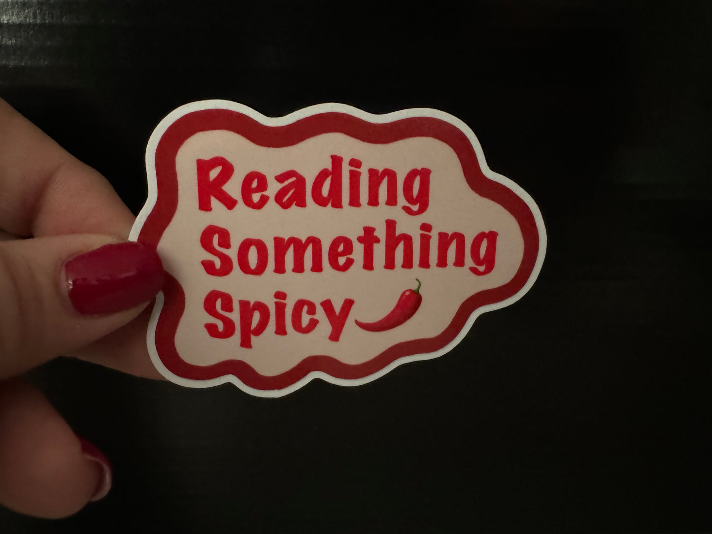 Reading Something Spicy Vinyl Sticker