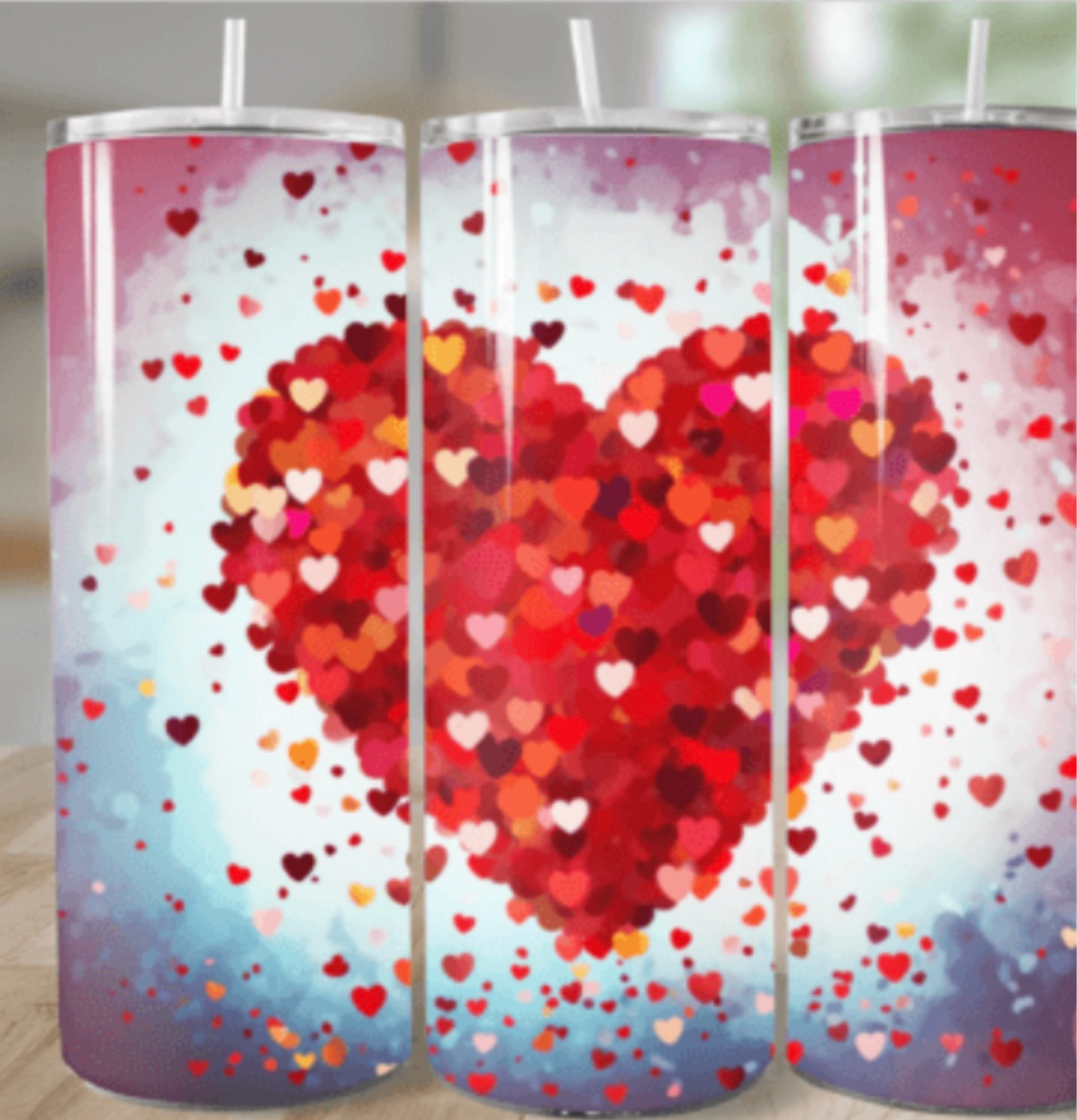 VALENTINES DESIGNS 20oz Stainless steel tumbler with metal straw - Drinkware