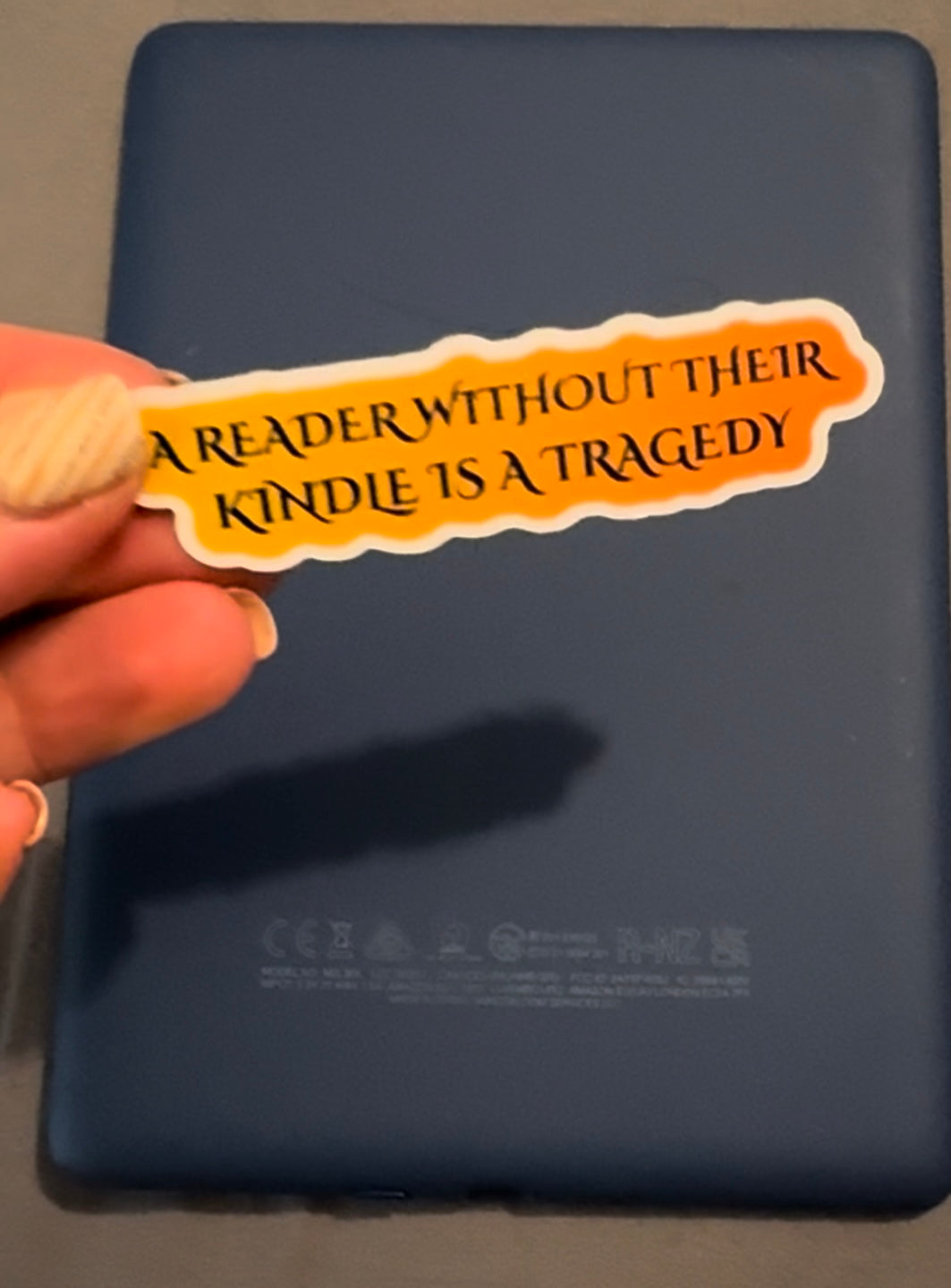 A Reader without their Kindle sticker - Fourth Wing inspired Vinyl Sticker