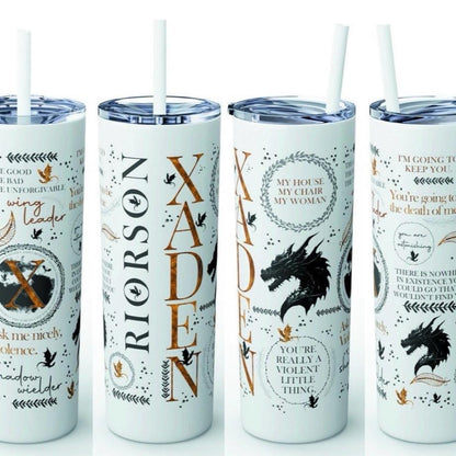 Fourth Wing inspired 20oz Stainless Steel Tumblers - Bookish - Fantasy - Personalised - Fourth Wing - Dragons