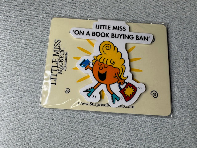 Little Miss ‘'On a Book Buying Ban' mug, bookmark, vinyl sticker, tote - Bookish Designs - Funny