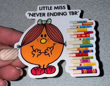 Little Miss ‘Never Ending TBR’ mug, bookmark, vinyl sticker, tote - Bookish Designs - Funny