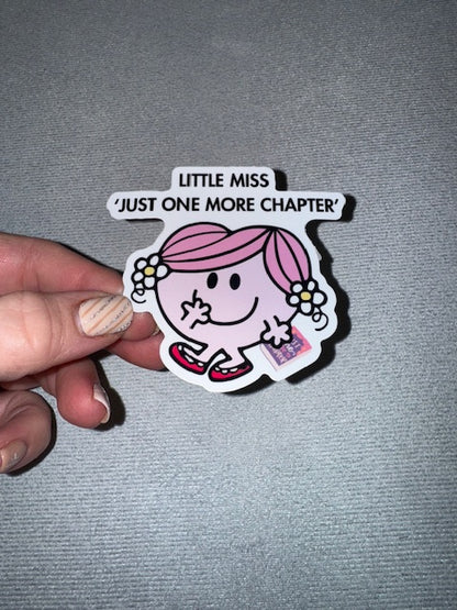 Little Miss ‘Just One More Chapter' mug, bookmark, vinyl sticker, tote - Bookish Designs - Funny