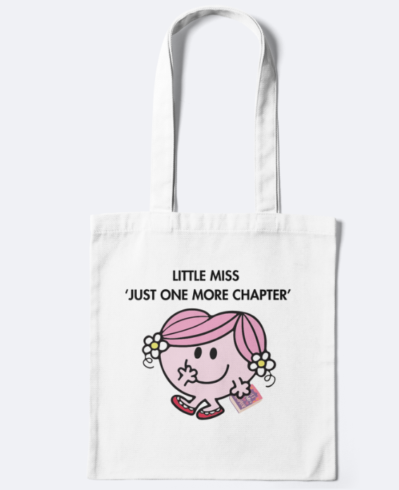 Little Miss ‘Just One More Chapter' mug, bookmark, vinyl sticker, tote - Bookish Designs - Funny