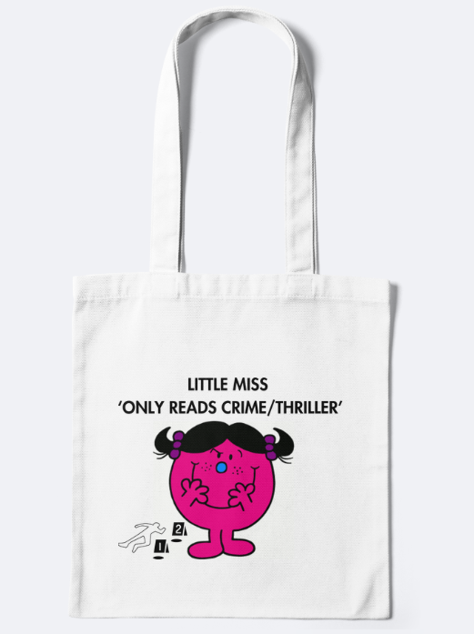 Little Miss ‘Only Reads Crime/Thriller' mug, bookmark, vinyl sticker, tote - Bookish Designs - Funny