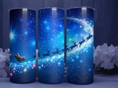 Christmas 20oz Stainless Steel Tumblers with Straw - Loads of great festive Designs