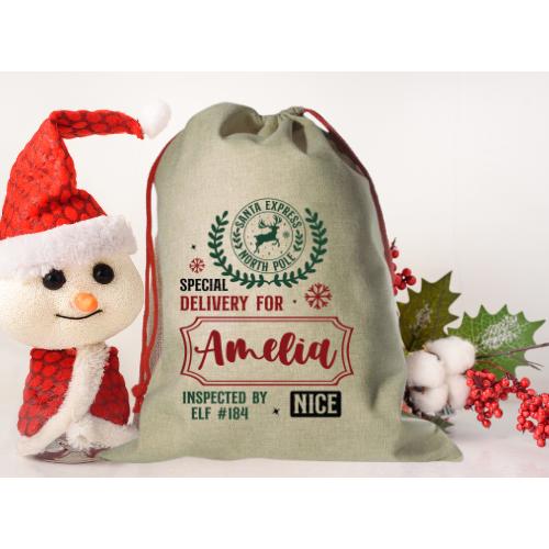 Personalised Christmas Santa Sacks - Burlap Style - 5 Designs to choose from